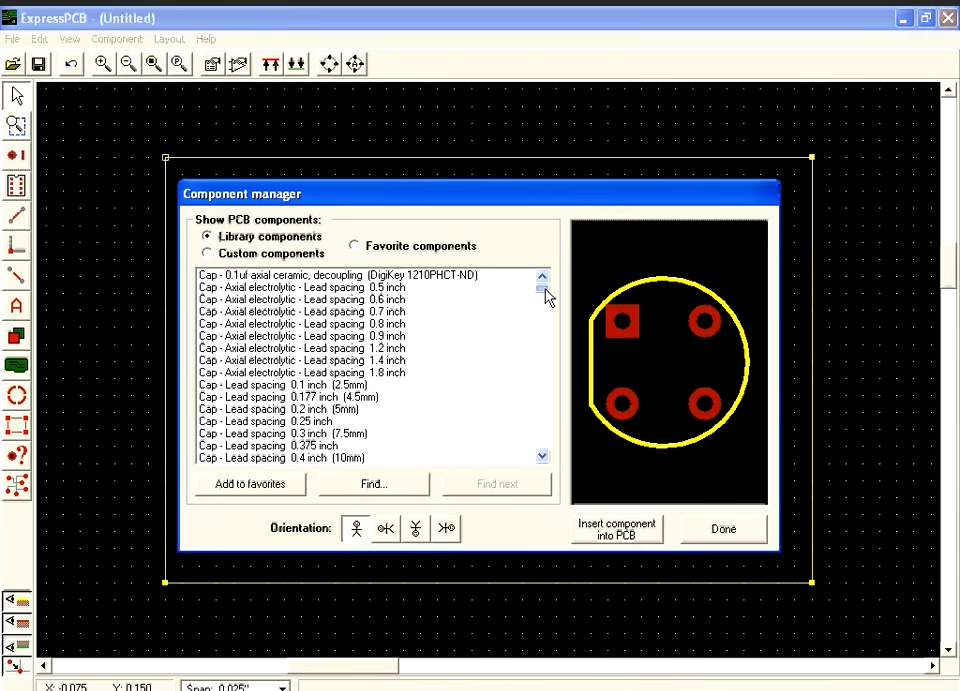 screenshot of ExpressPCB
