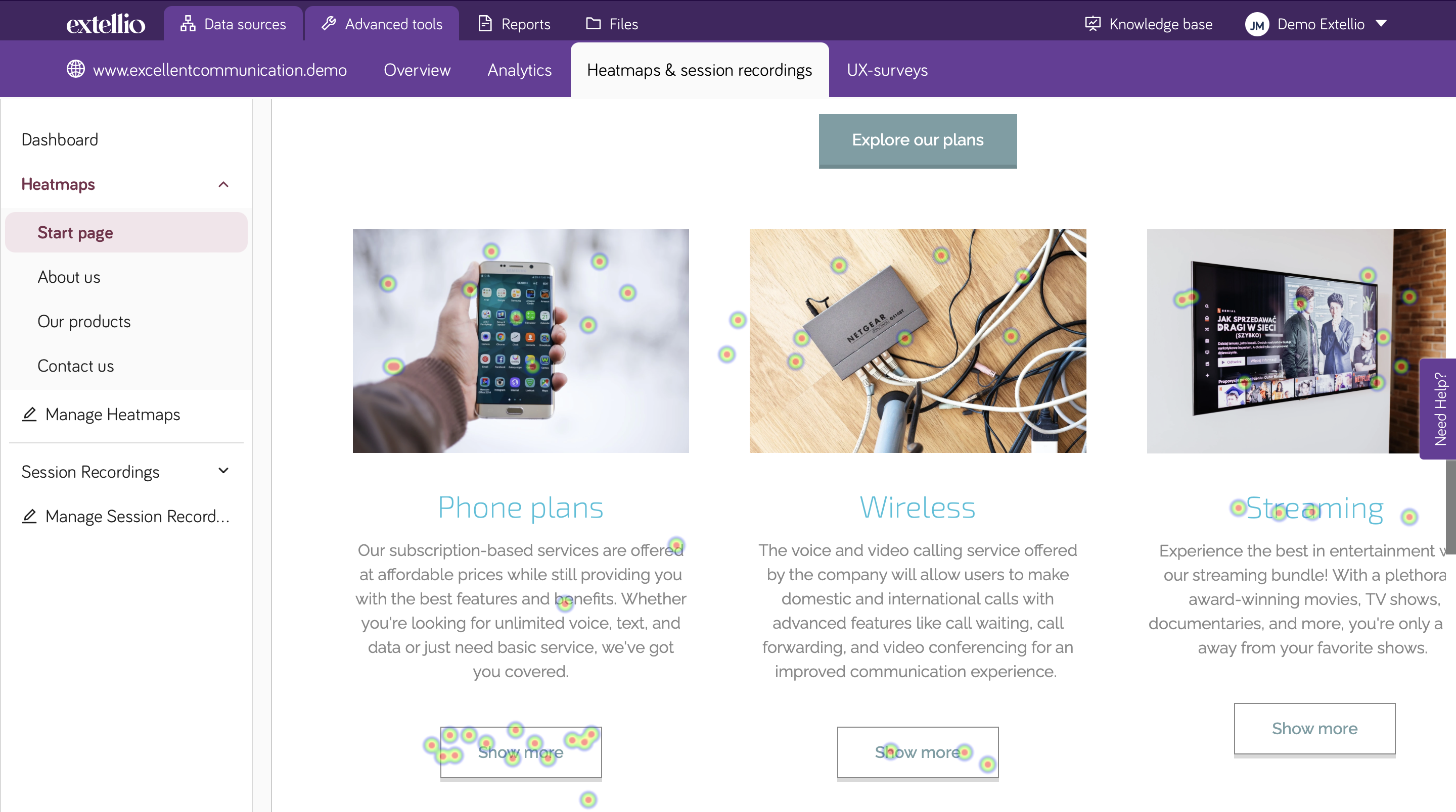 screenshot of Extellio