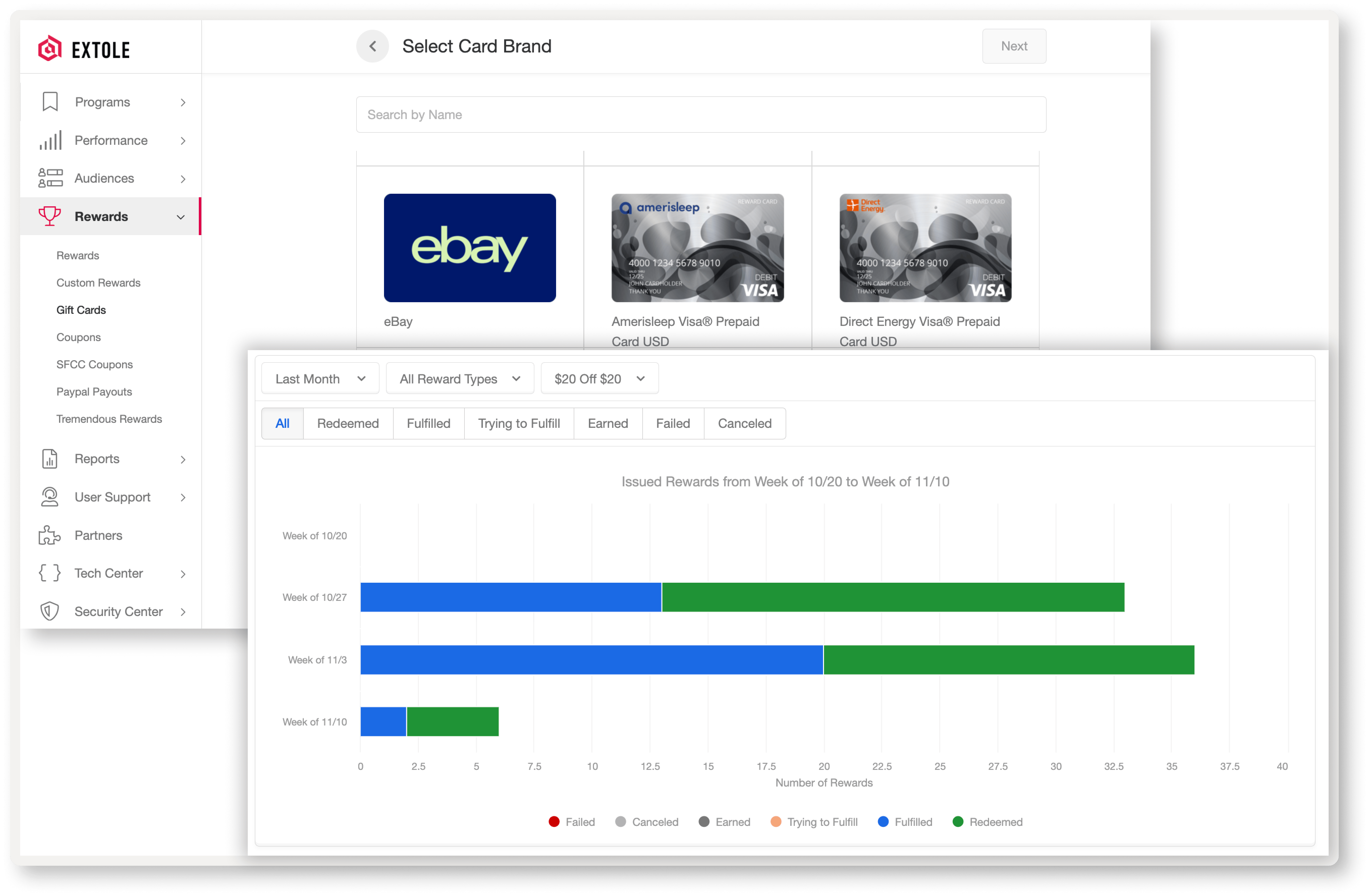 screenshot of Extole