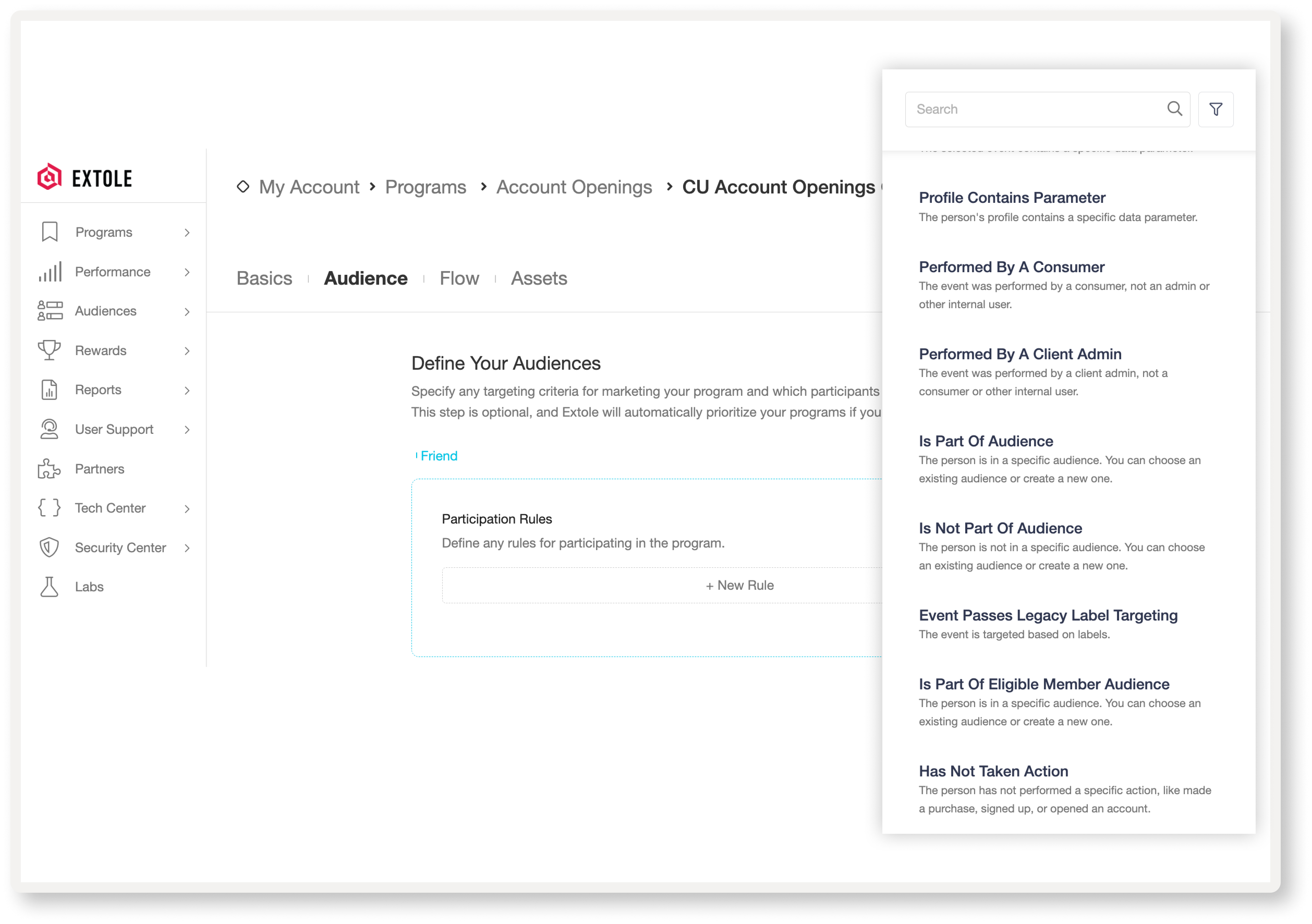 screenshot of Extole