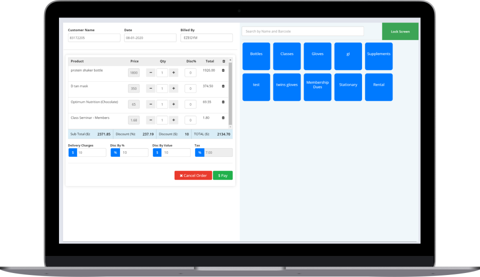 screenshot of EzeGym