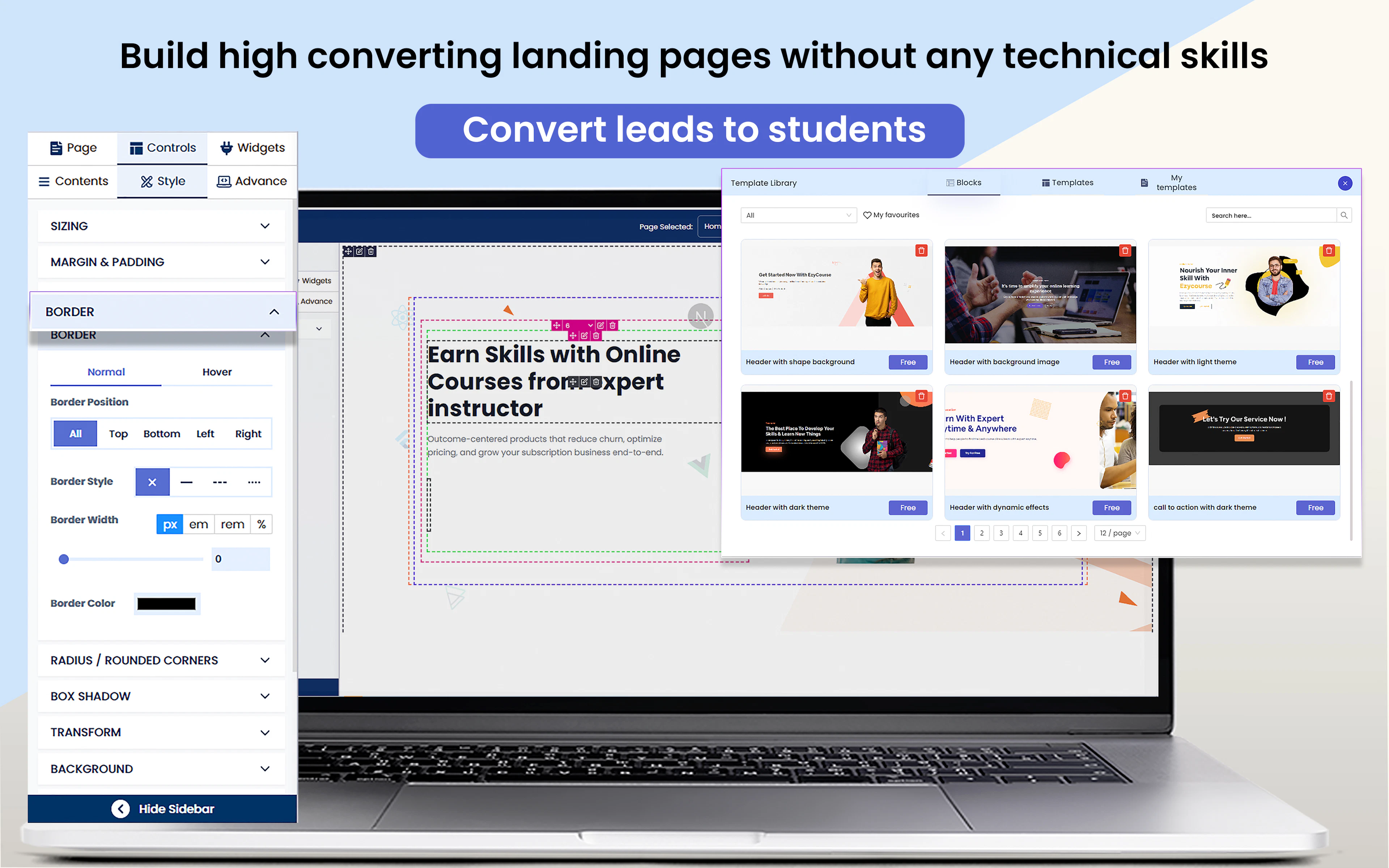 screenshot of EzyCourse