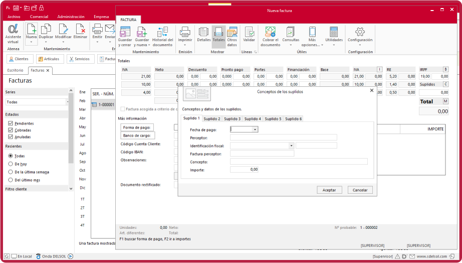 screenshot of FACTUSOL
