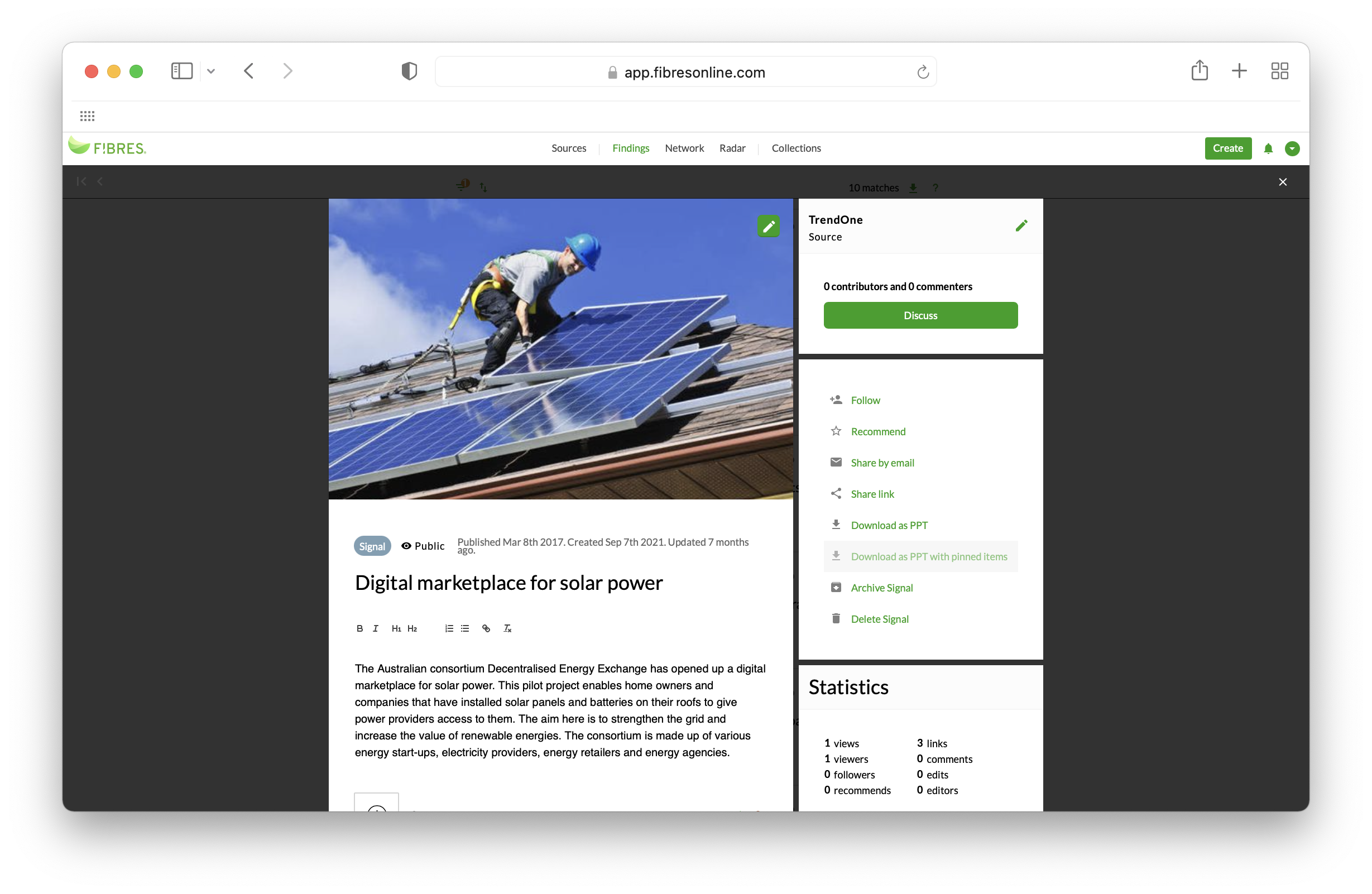 screenshot of FIBRES