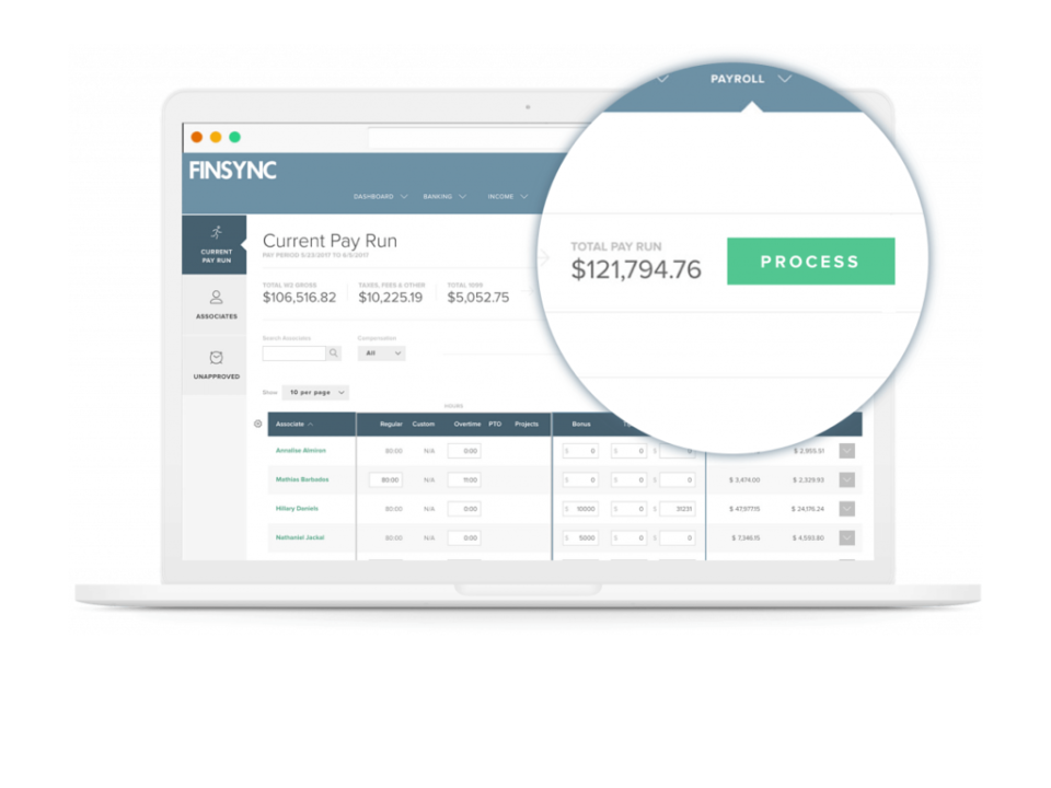 screenshot of FINSYNC