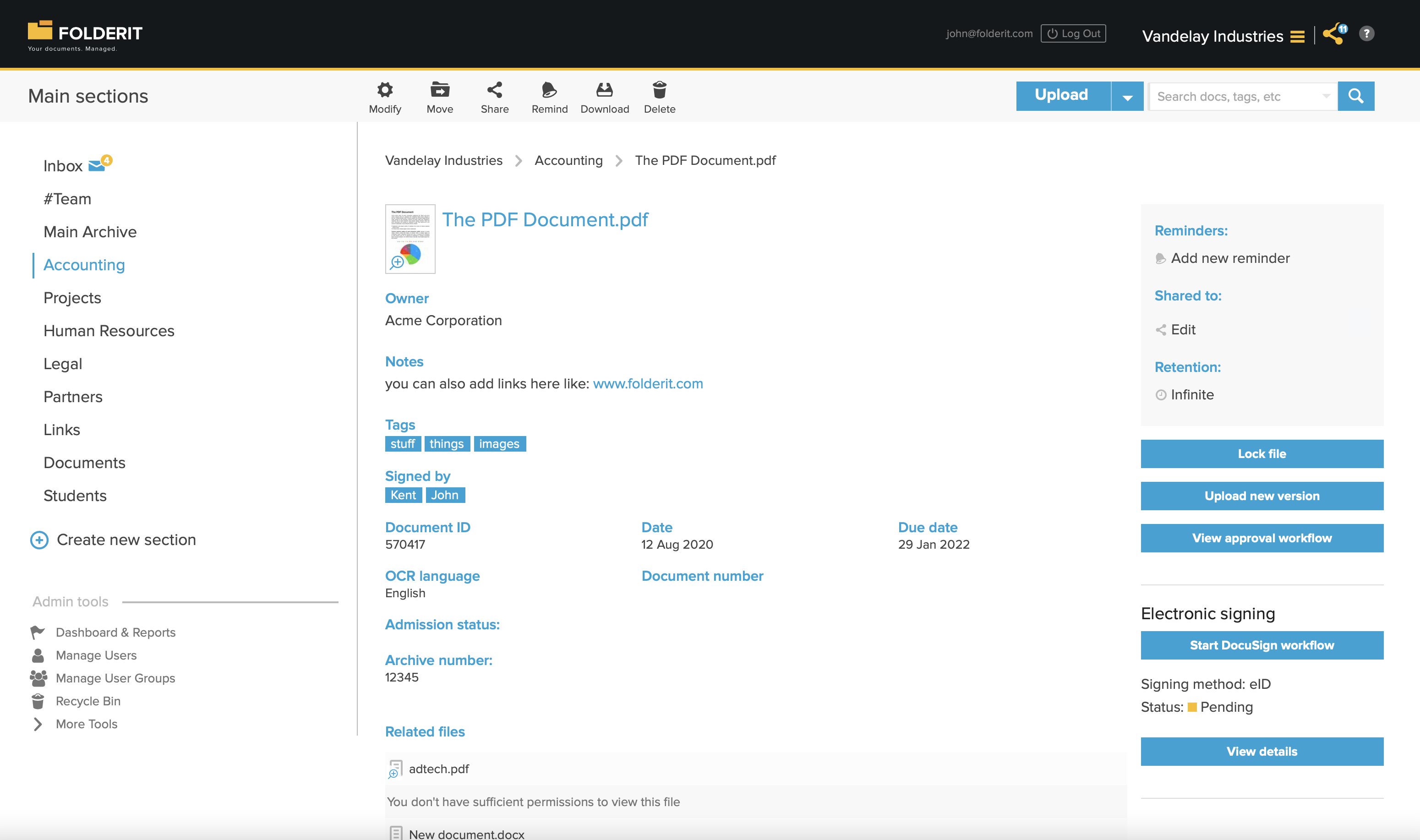 screenshot of FOLDERIT