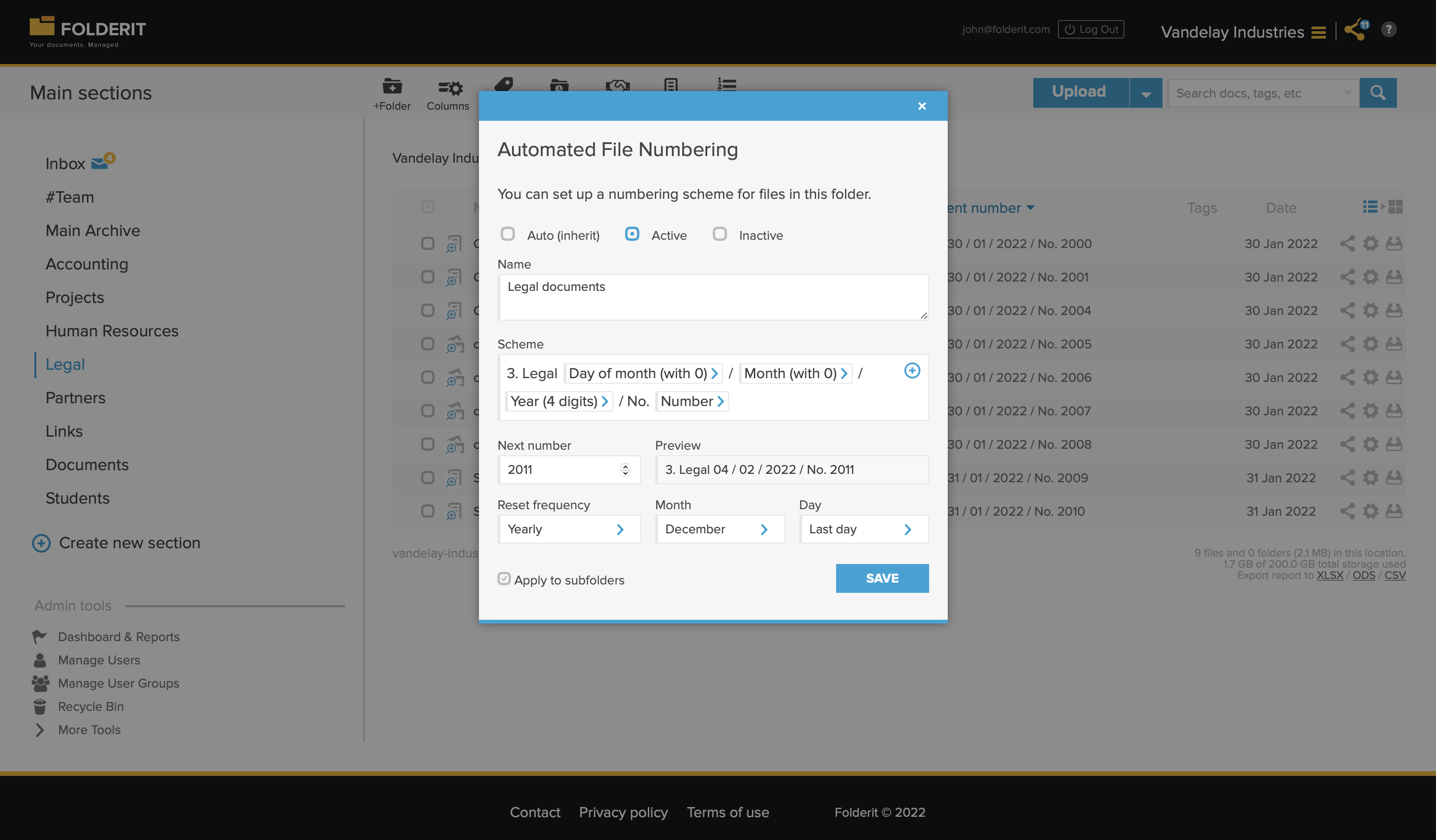 screenshot of FOLDERIT