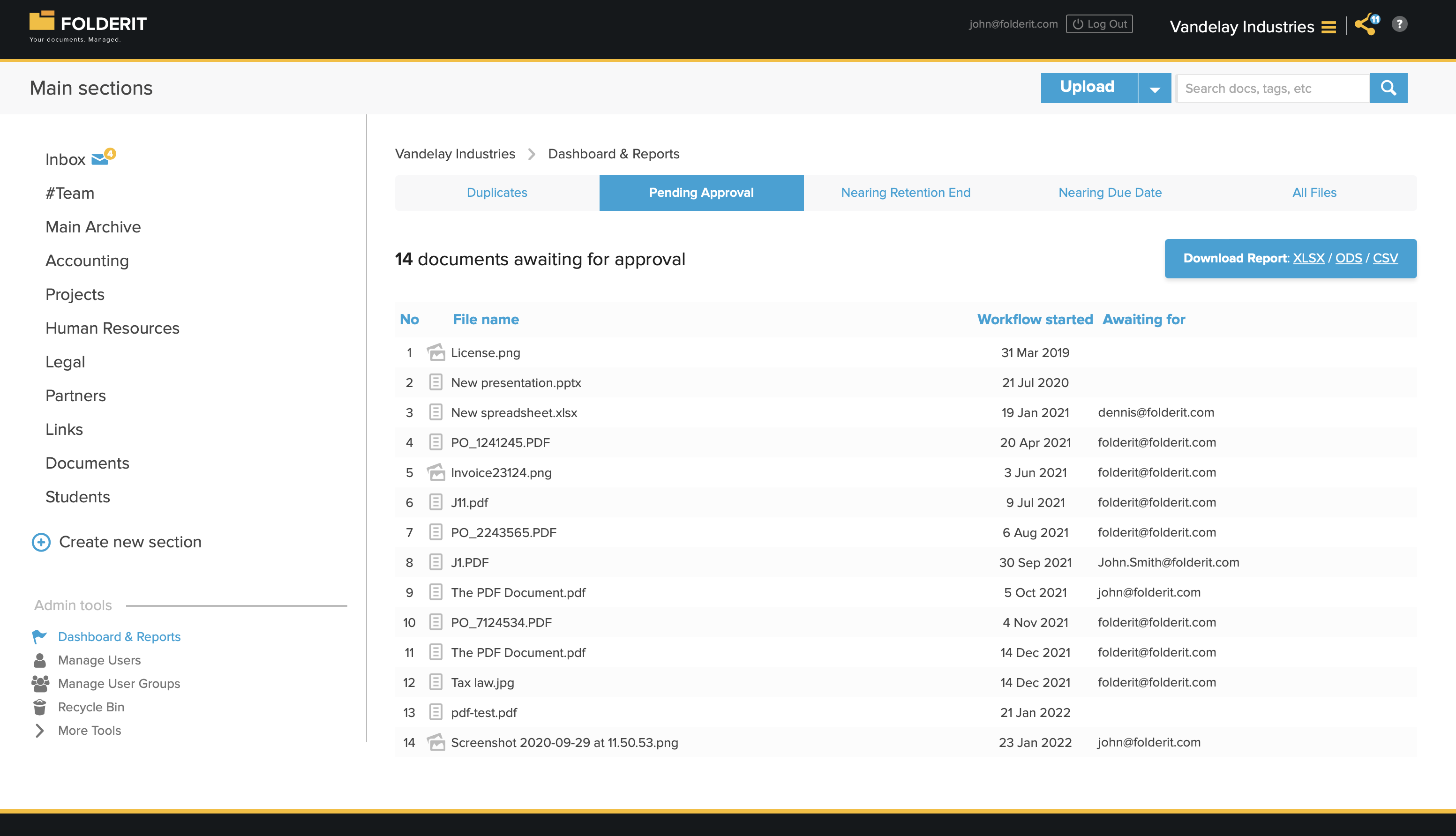 screenshot of FOLDERIT