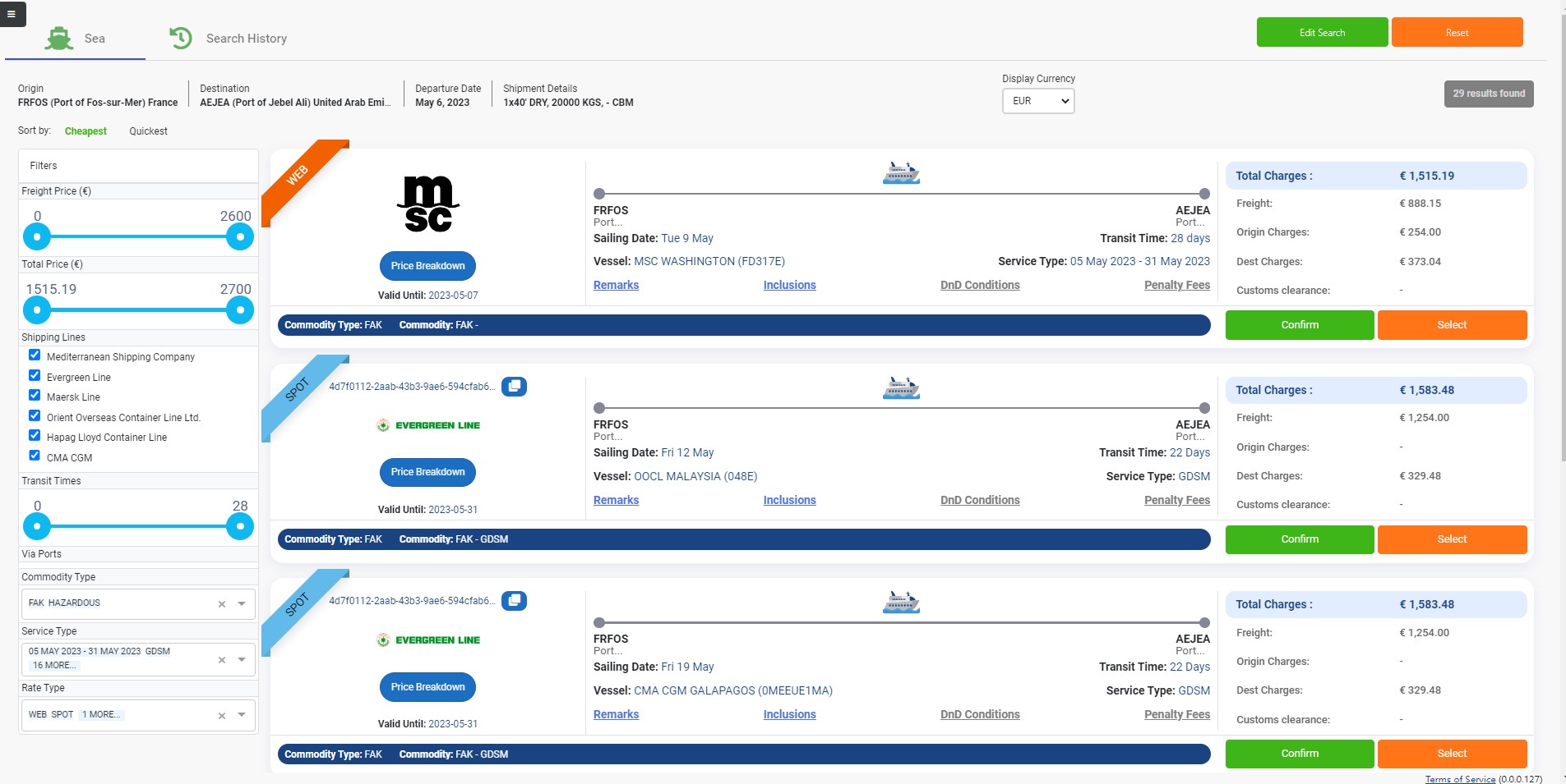 screenshot of FREIGHTOSCOPE
