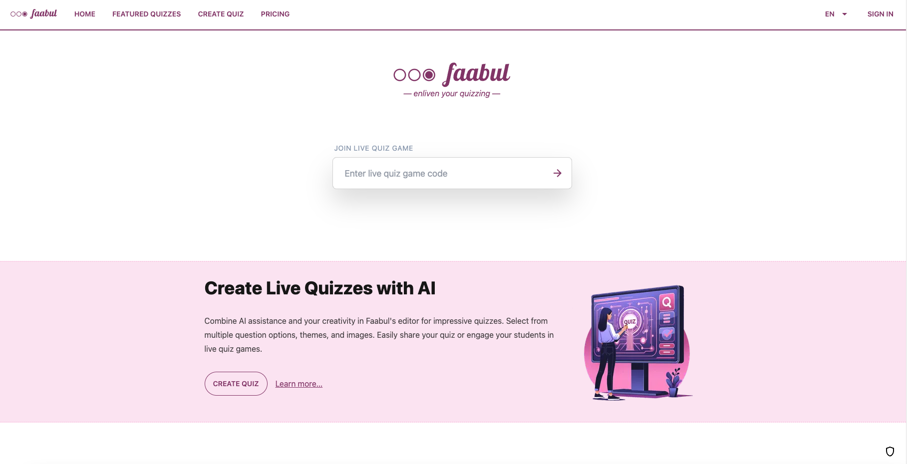 screenshot of Faabul