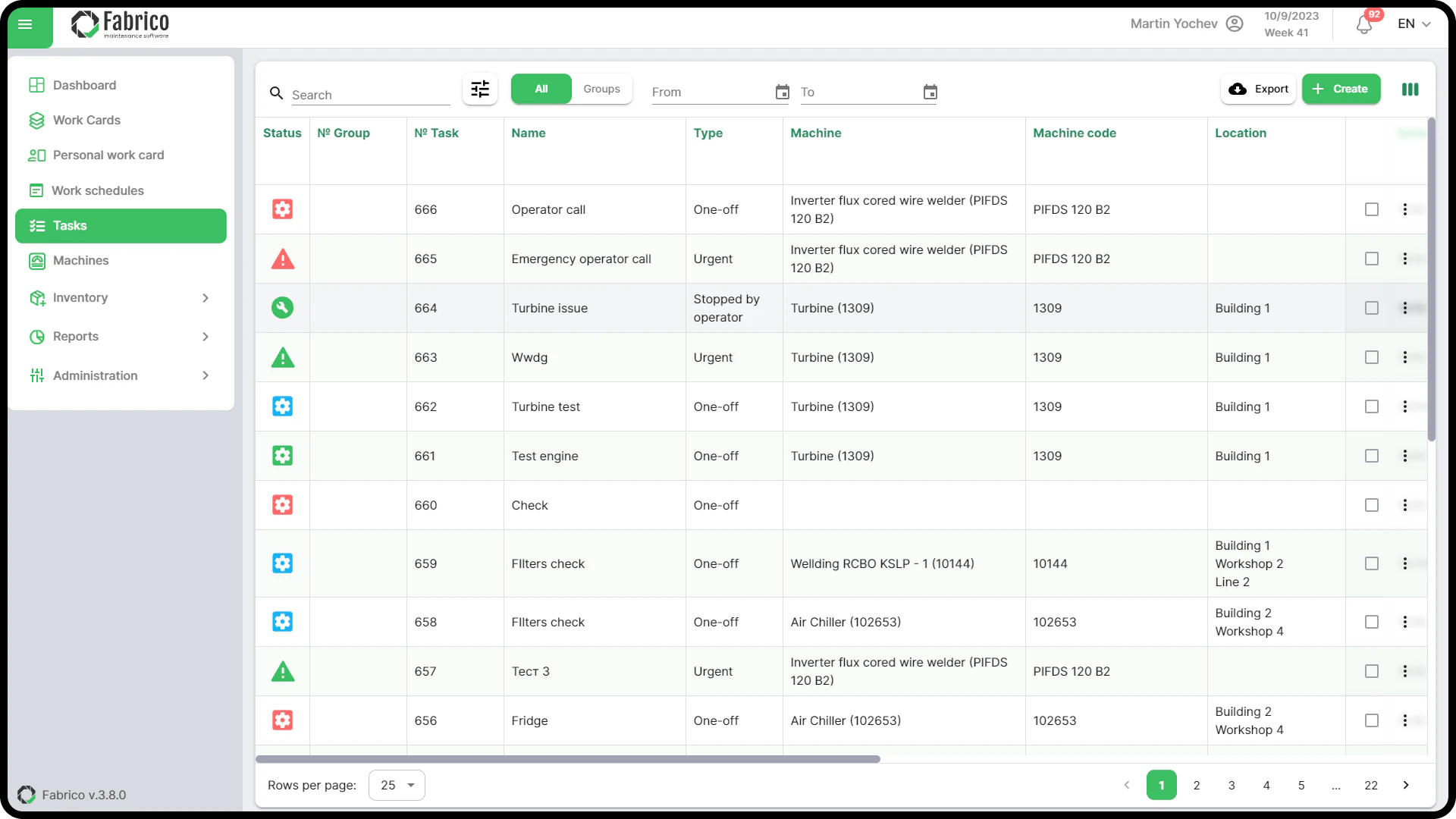 screenshot of Fabrico