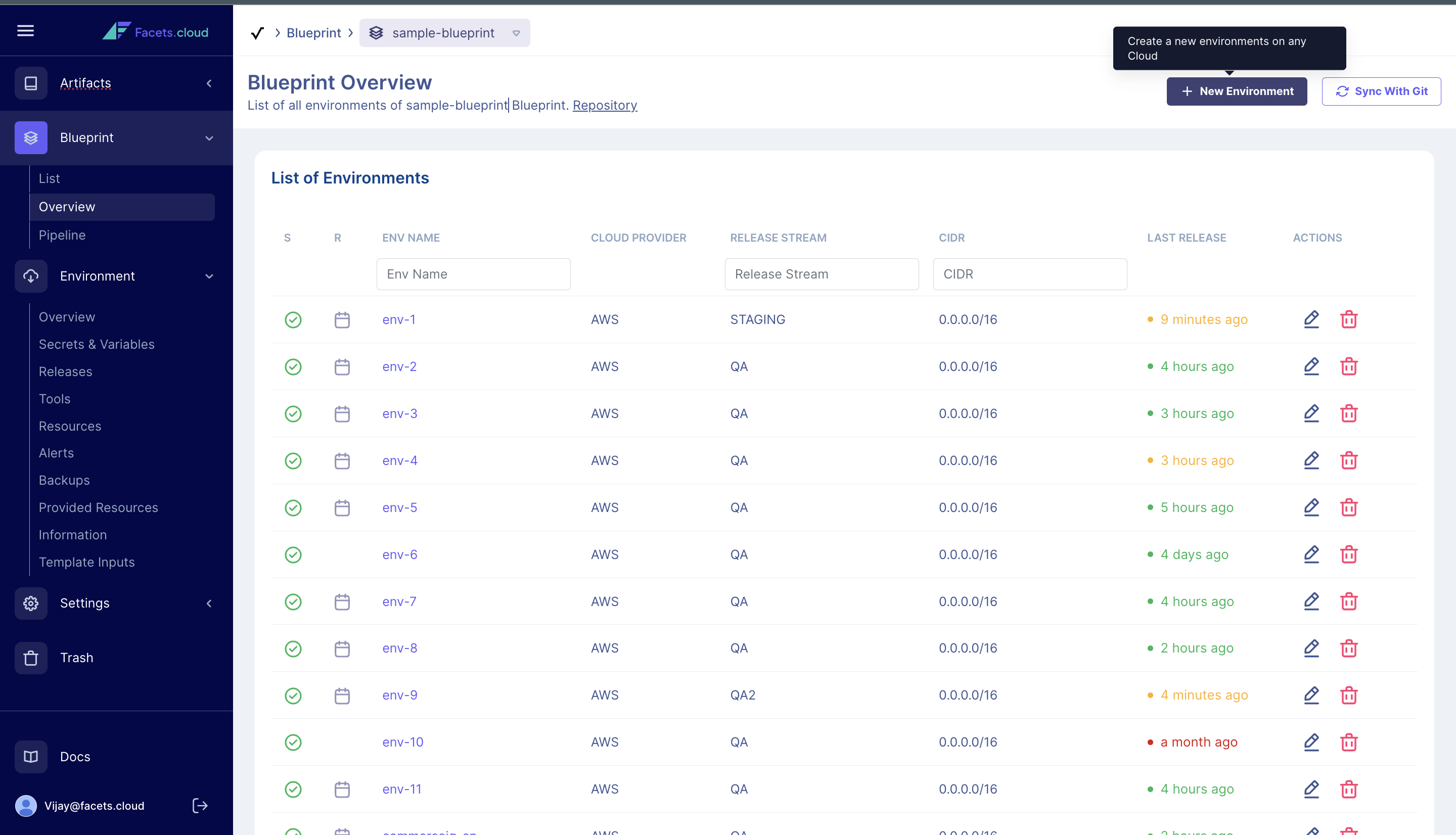 screenshot of Facets