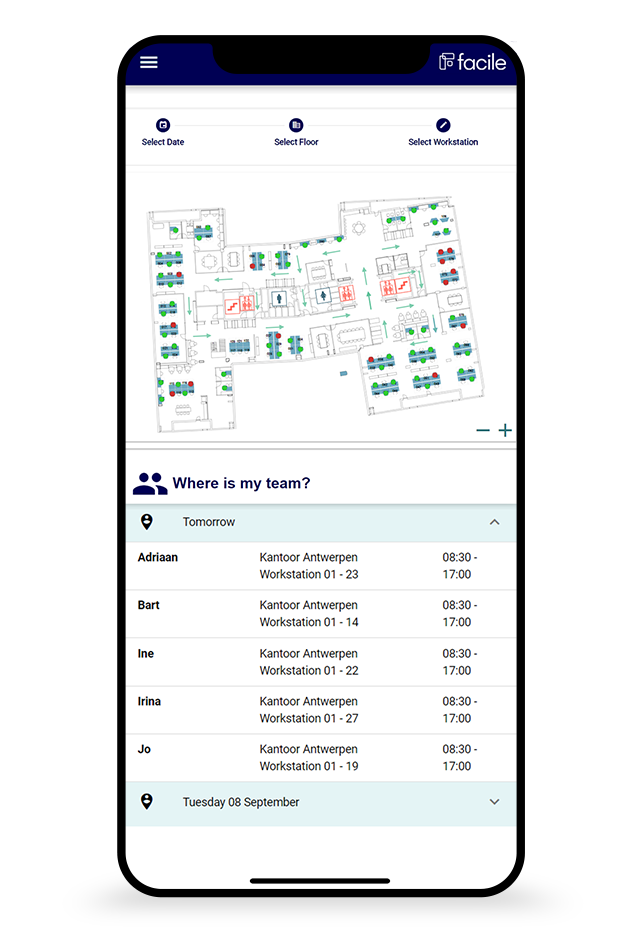 screenshot of Facile