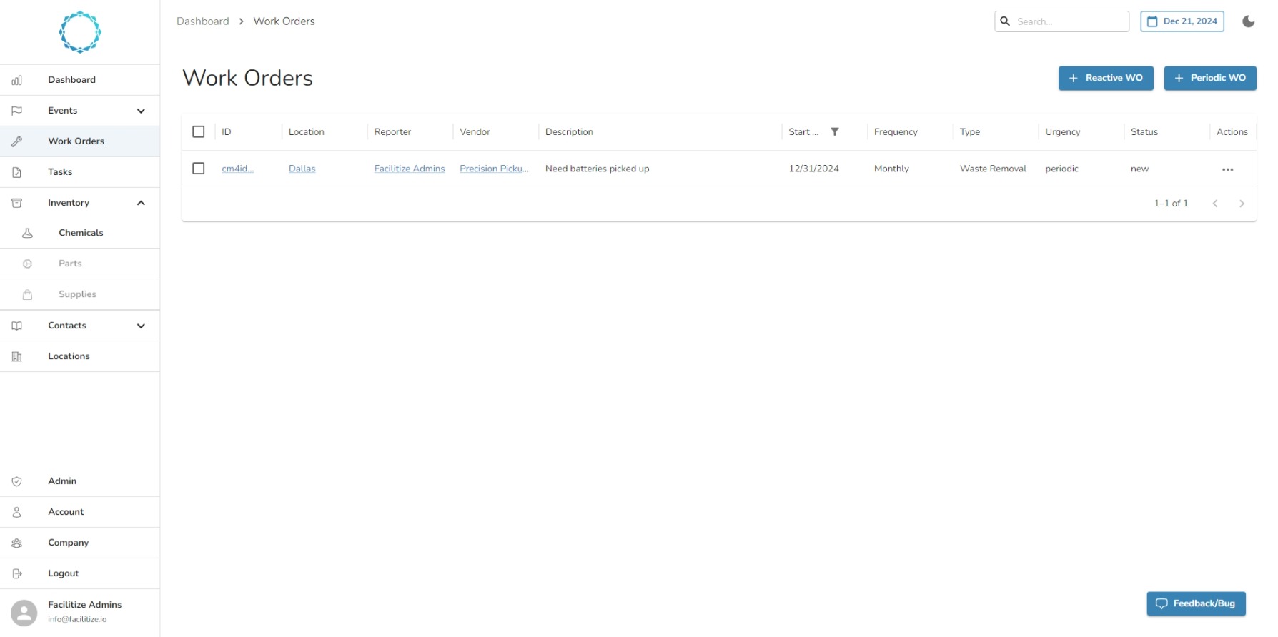 screenshot of Facilitize