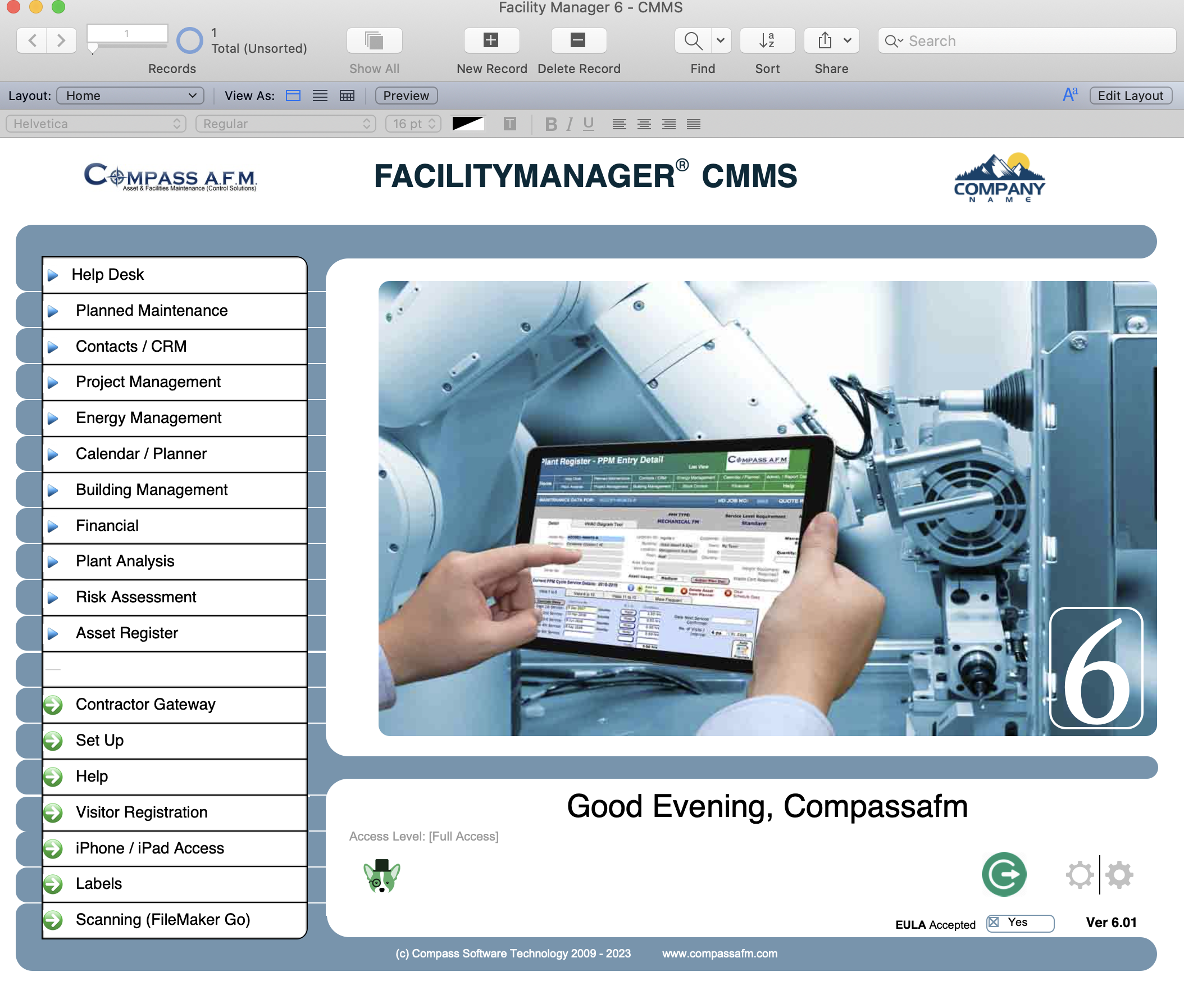 screenshot of FacilityManager