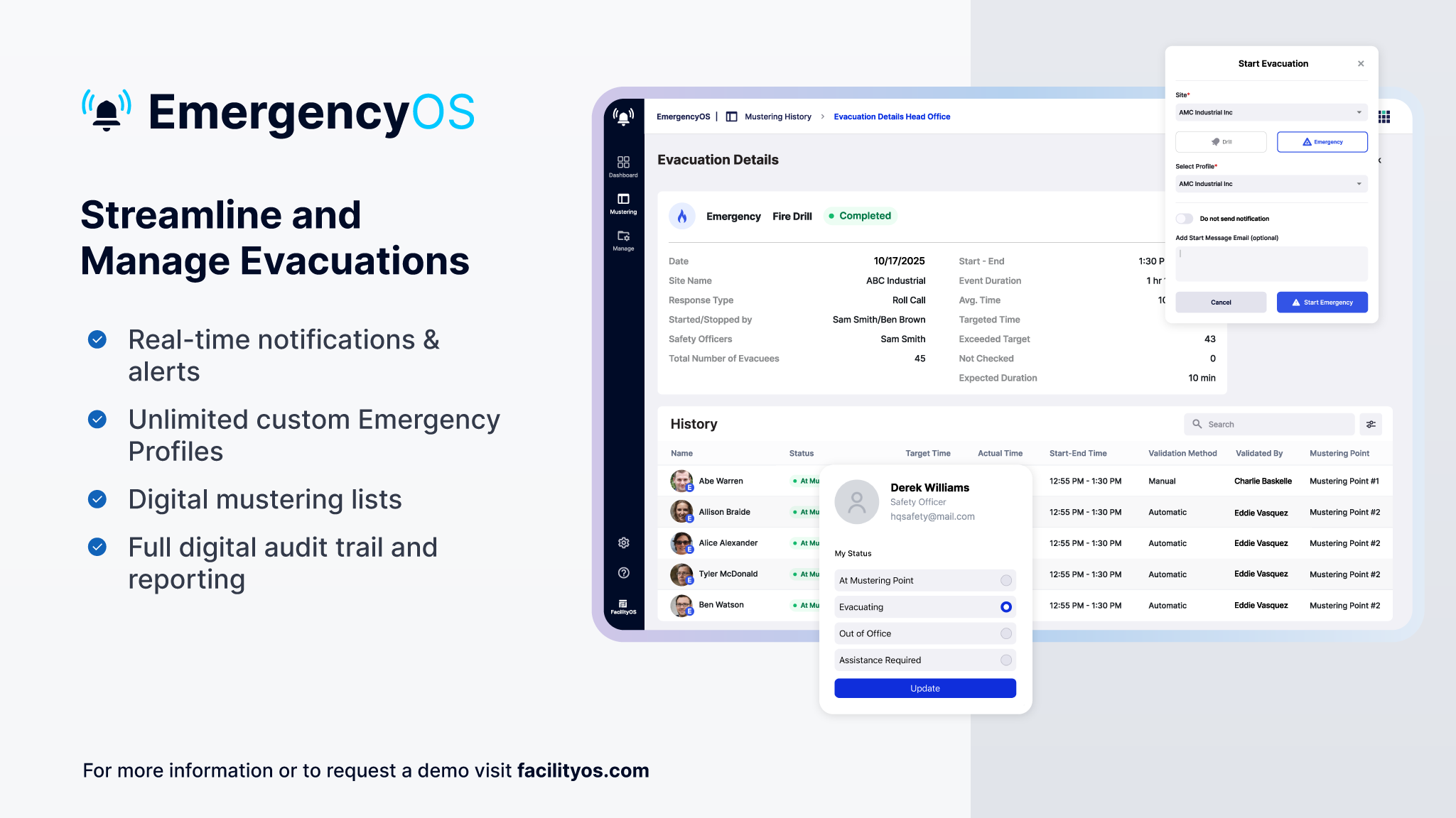 screenshot of FacilityOS