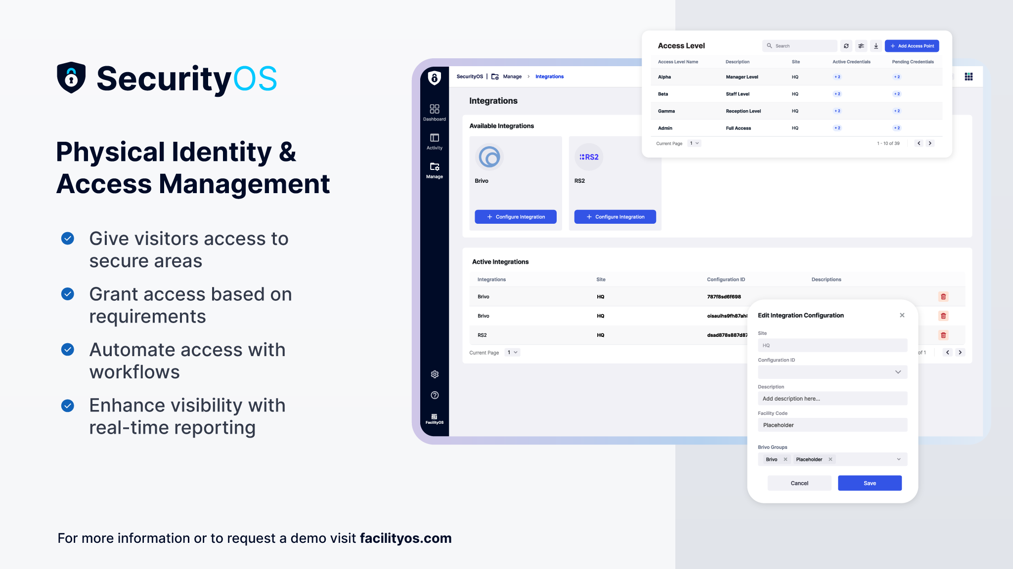 screenshot of FacilityOS