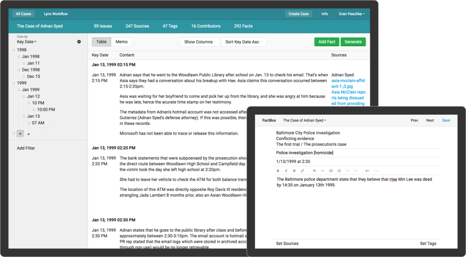 screenshot of FactBox