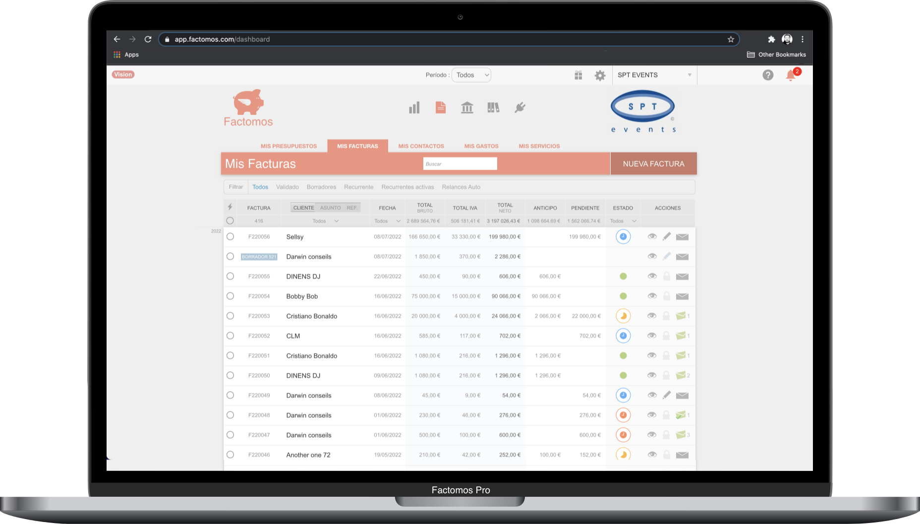 screenshot of Factomos
