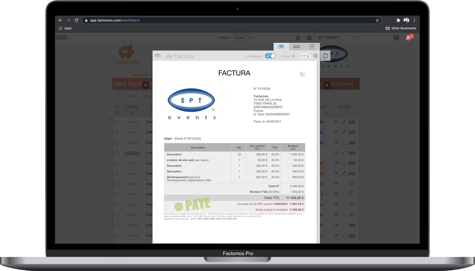 screenshot of Factomos