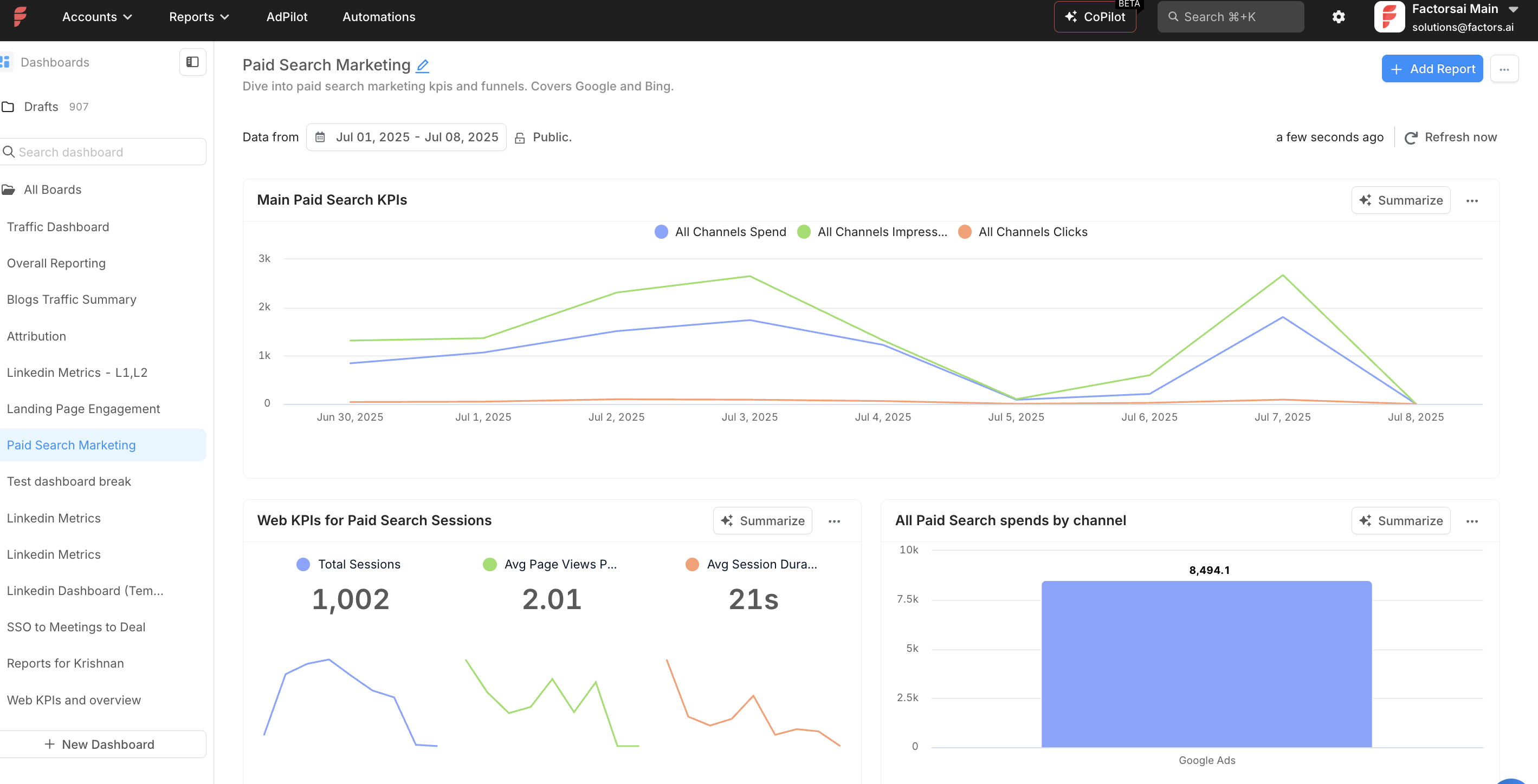 screenshot of Factors.ai