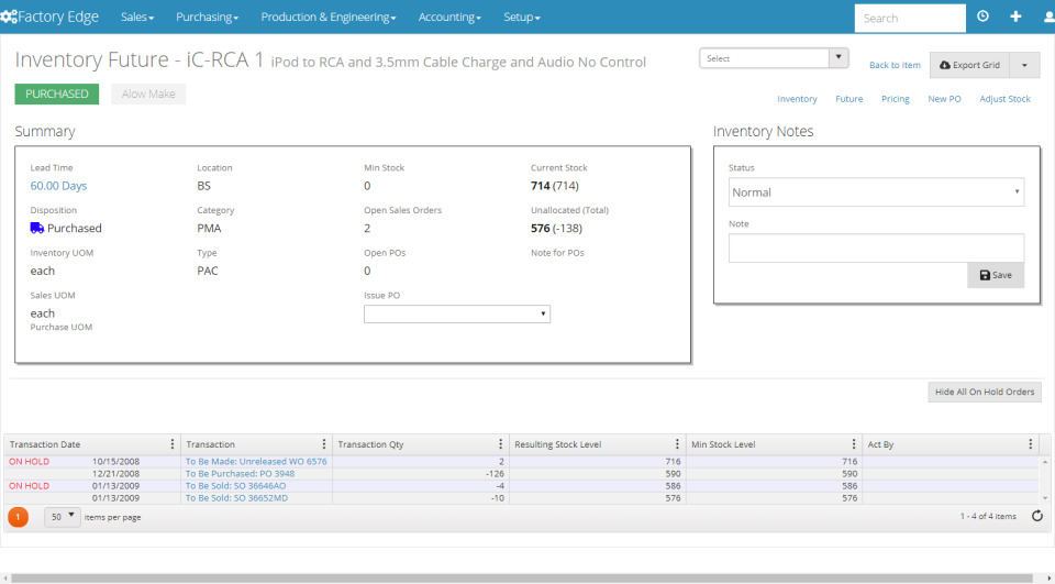 screenshot of FactoryASP