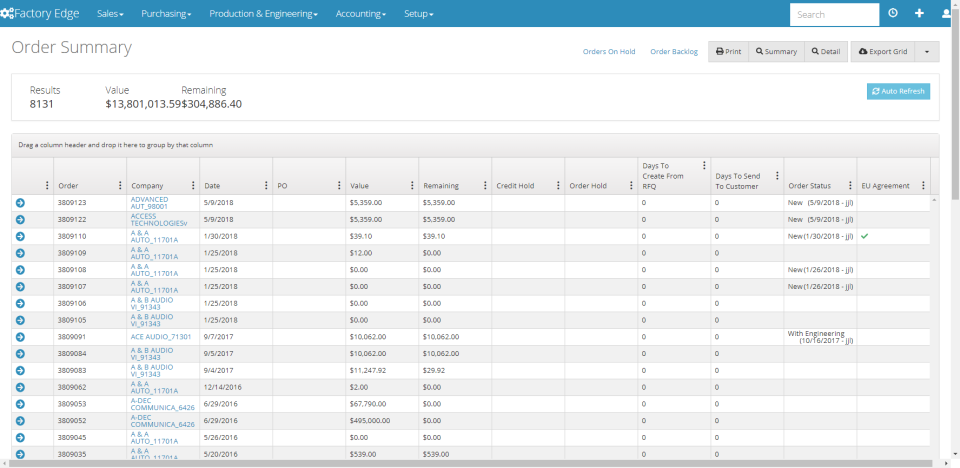 screenshot of FactoryASP