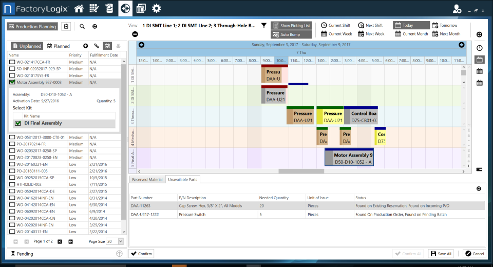 screenshot of FactoryLogix