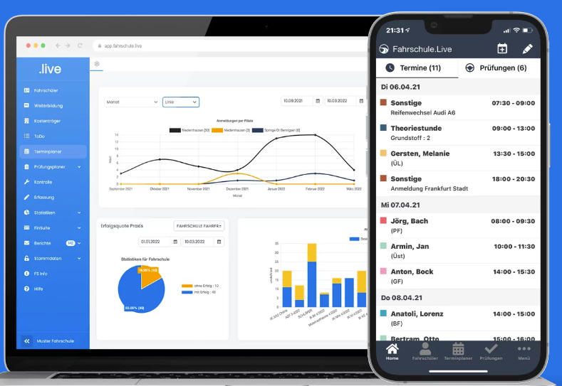screenshot of Fahrschule.live