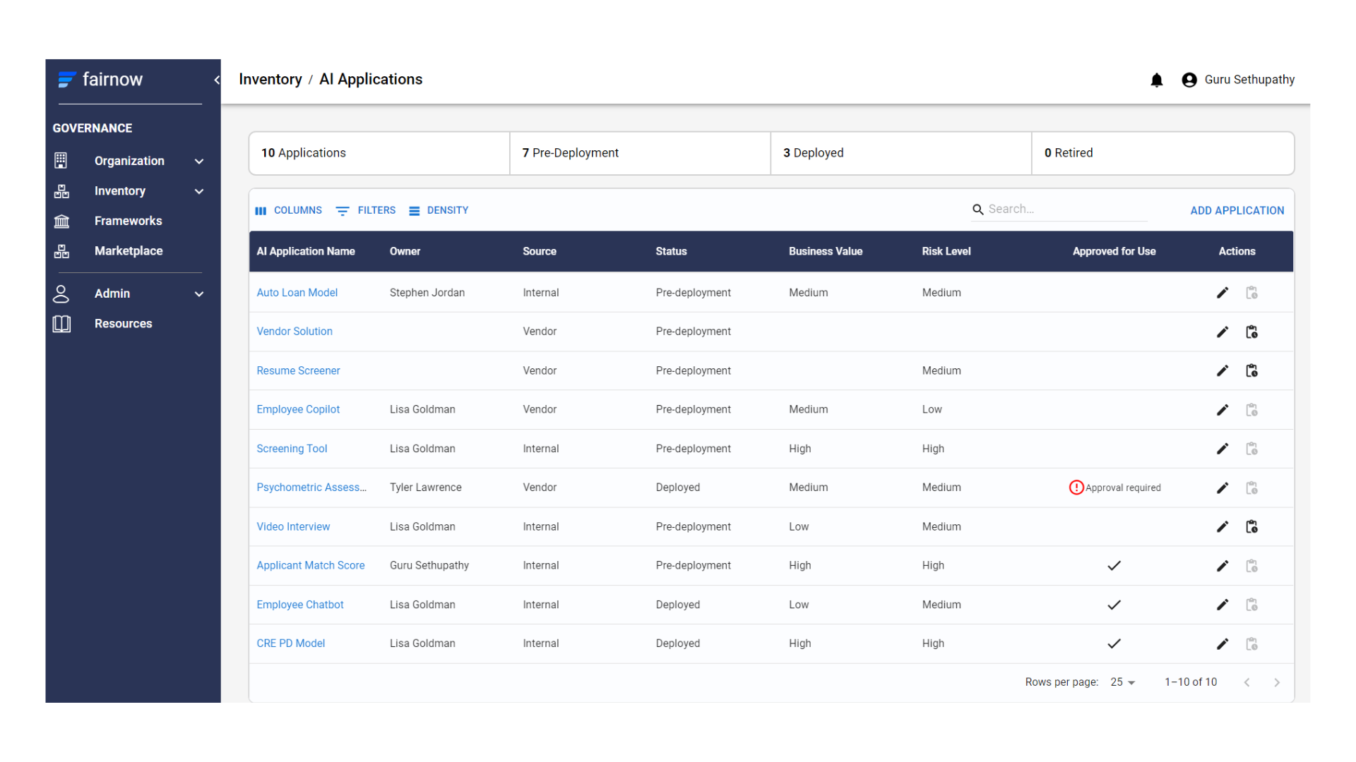 screenshot of FairNow