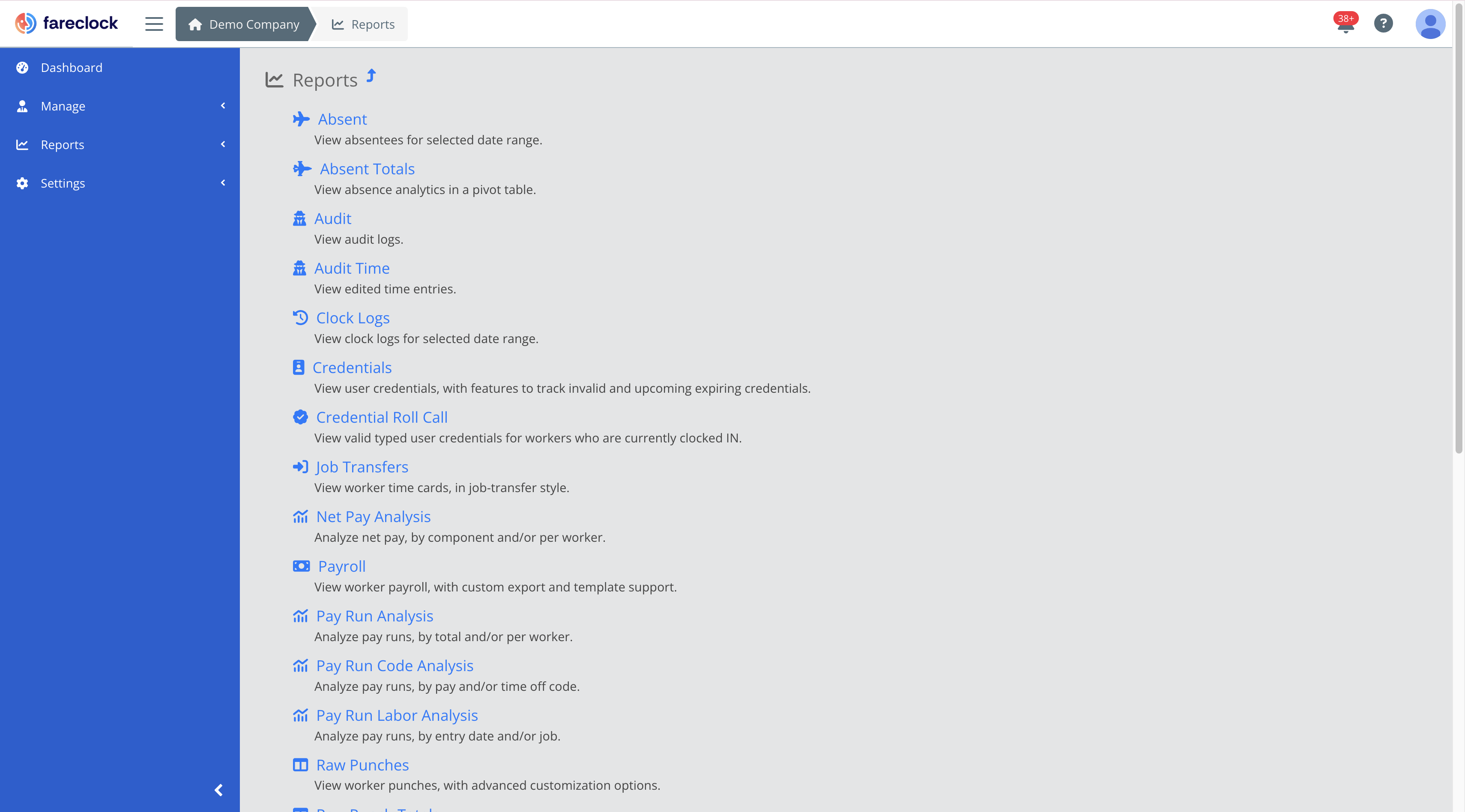 screenshot of Fareclock