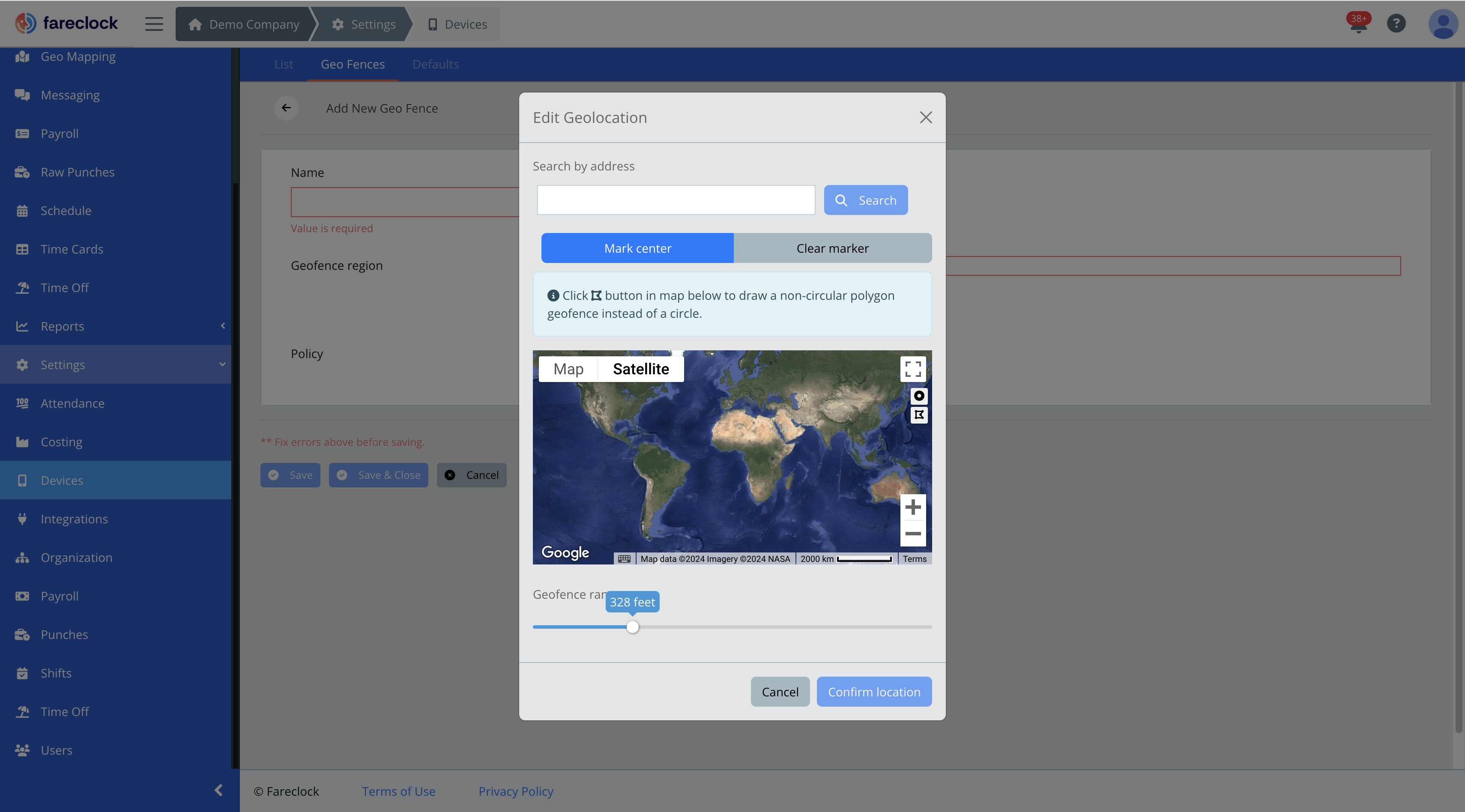 screenshot of Fareclock