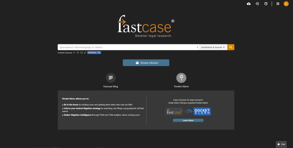 screenshot of Fastcase
