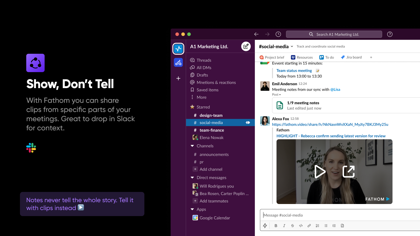 screenshot of Fathom