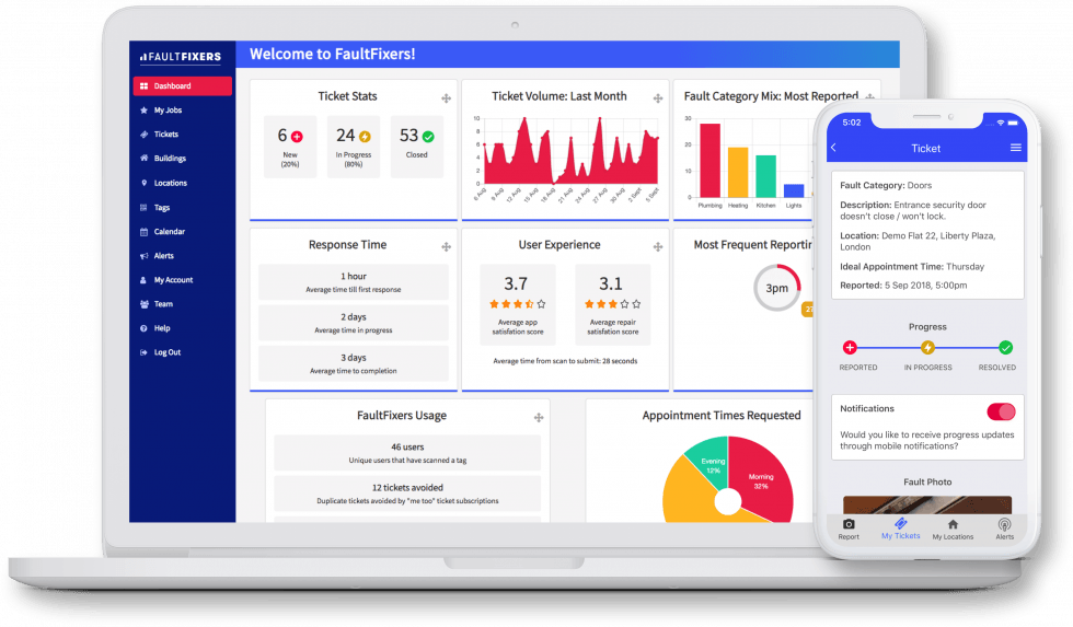 screenshot of FaultFixers
