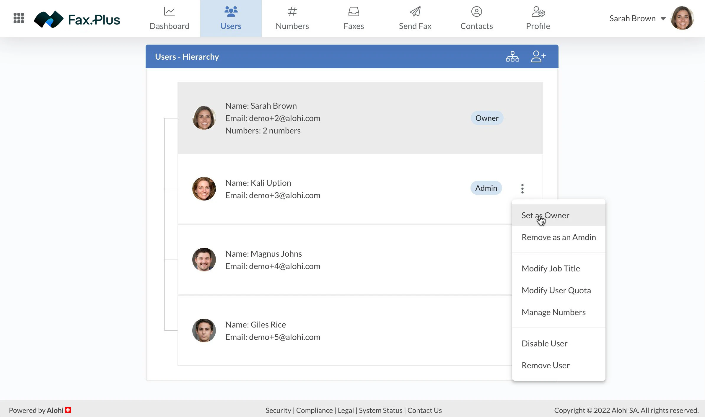 screenshot of Fax.Plus