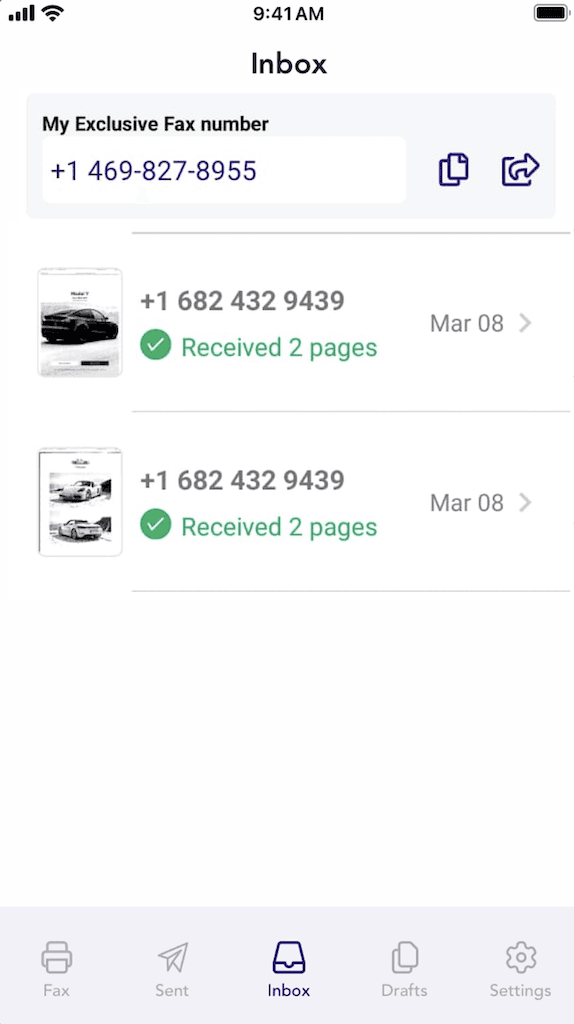 screenshot of Faxify