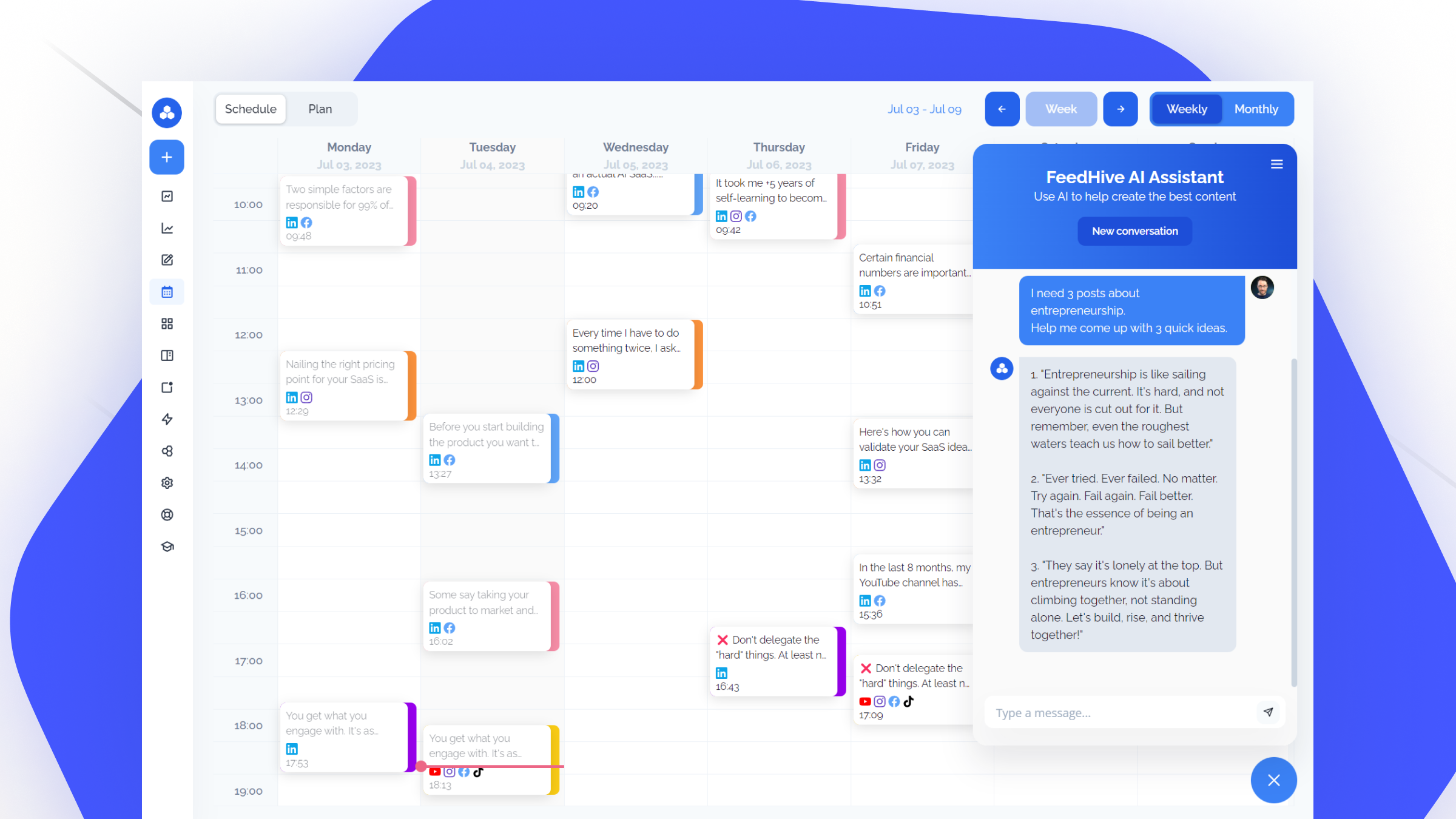 screenshot of FeedHive