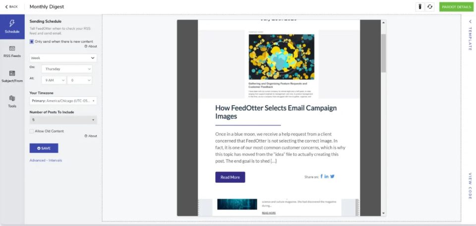 screenshot of FeedOtter
