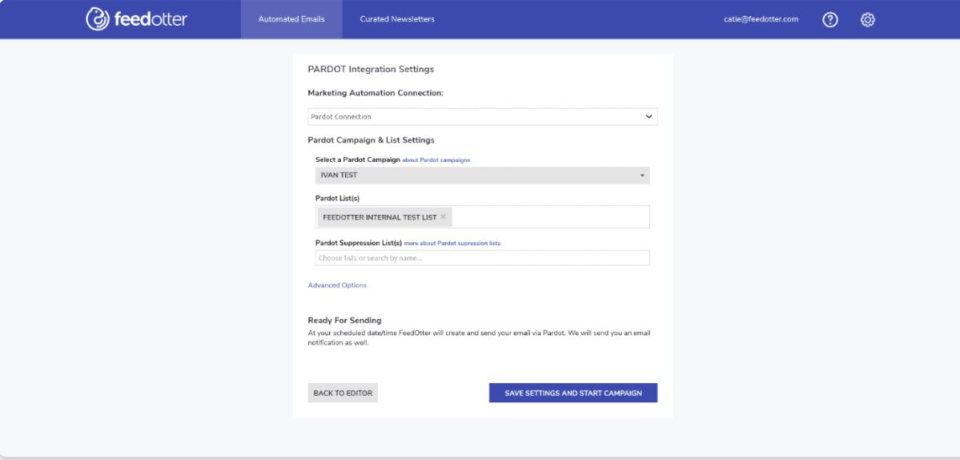 screenshot of FeedOtter