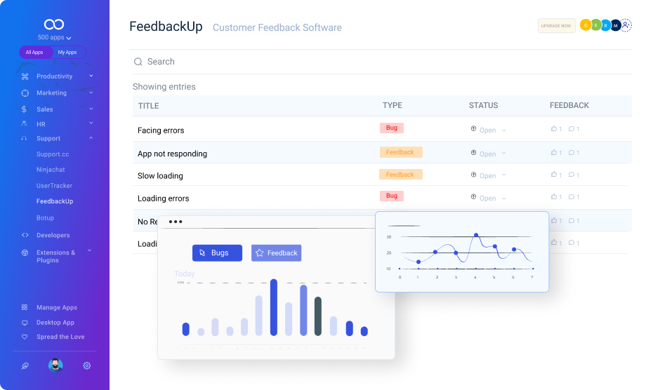 screenshot of FeedbackUp