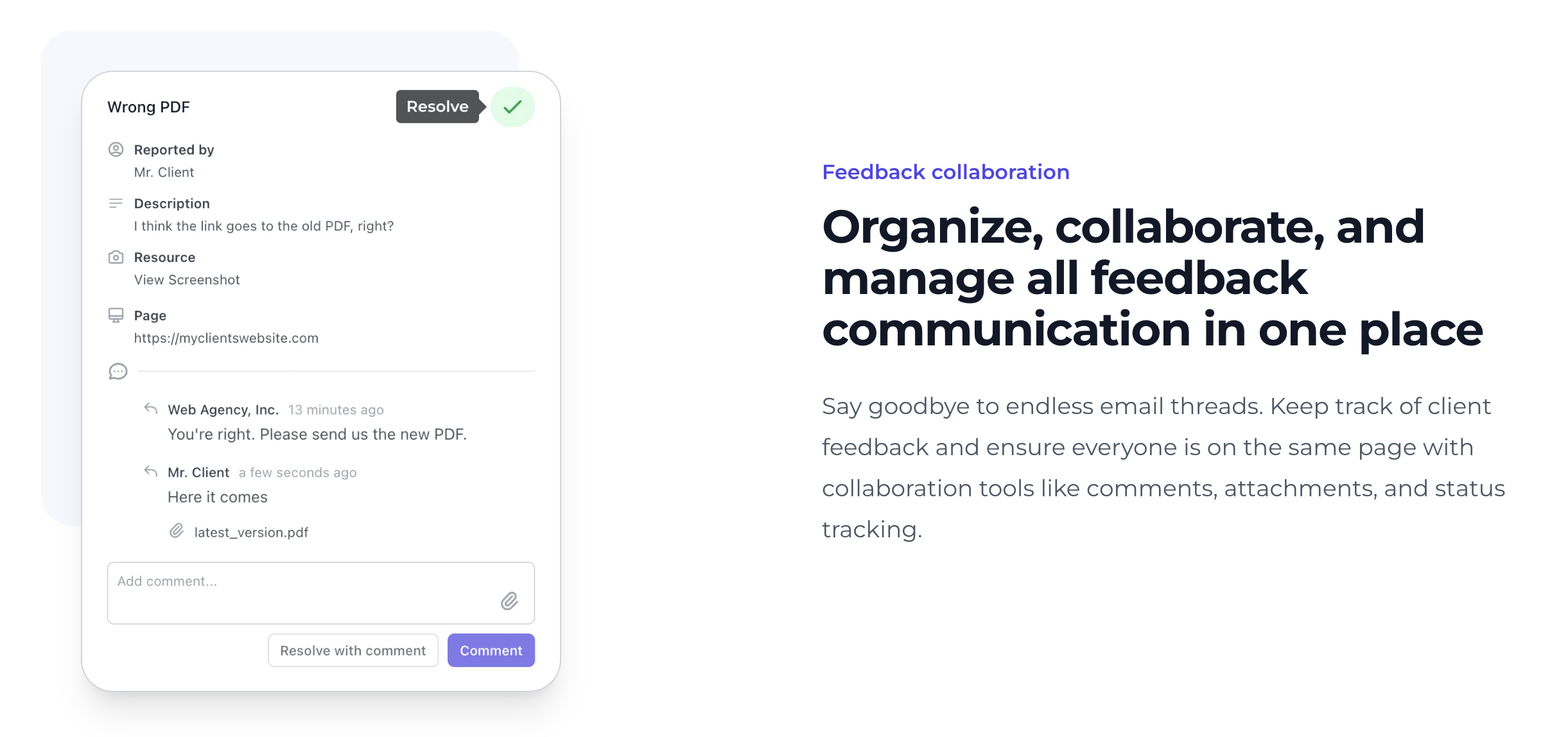 screenshot of Feedbucket