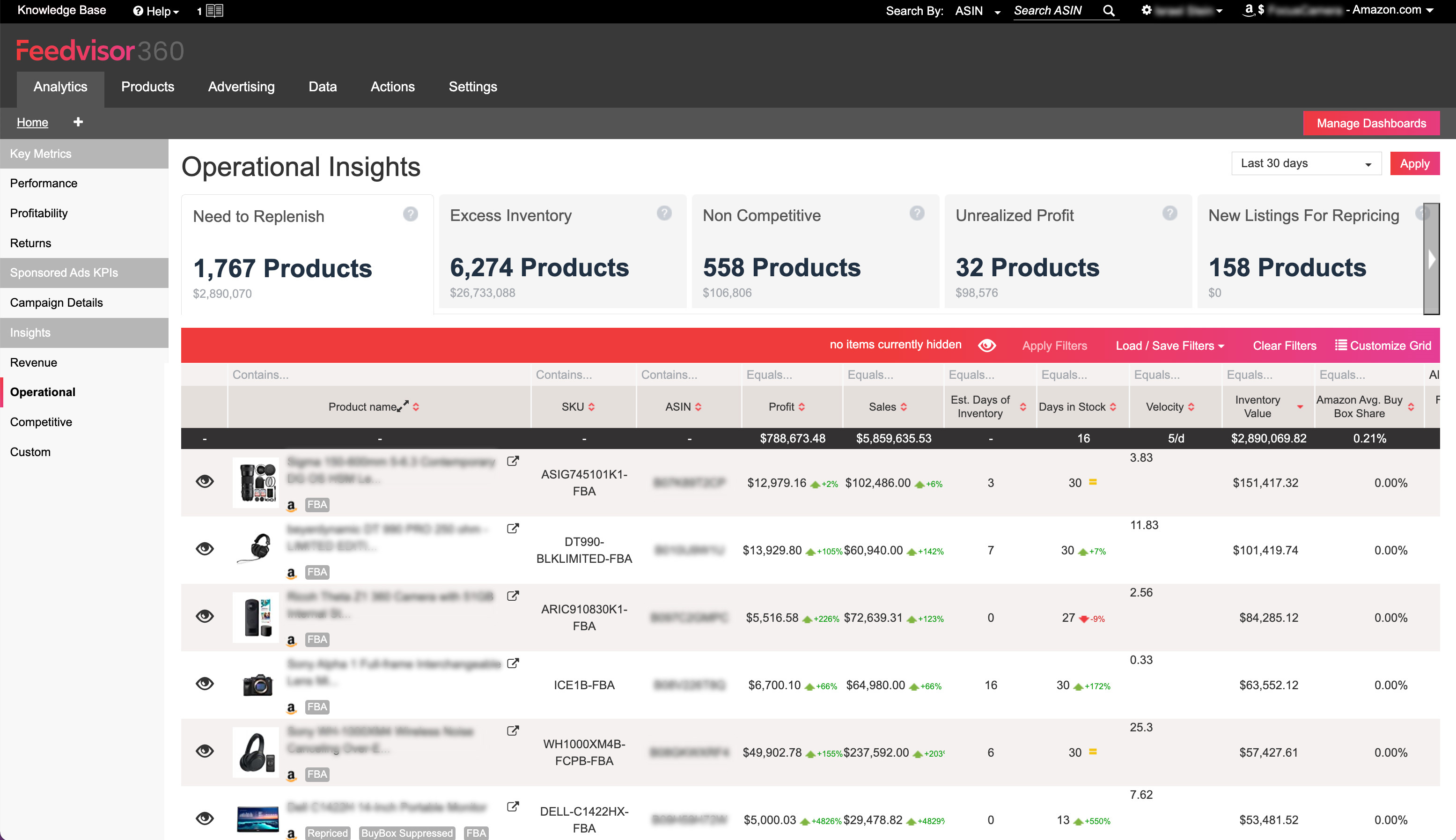 screenshot of Feedvisor