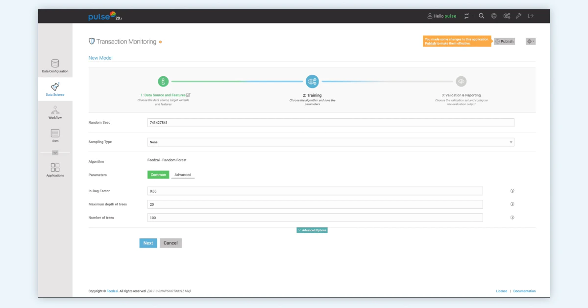 screenshot of Feedzai