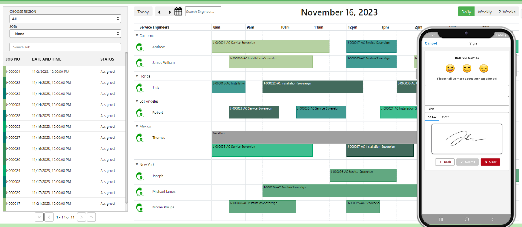 screenshot of FieldAx