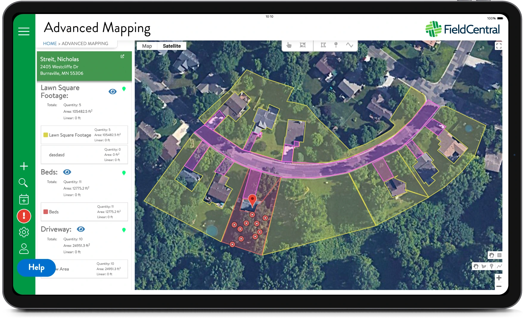 screenshot of FieldCentral
