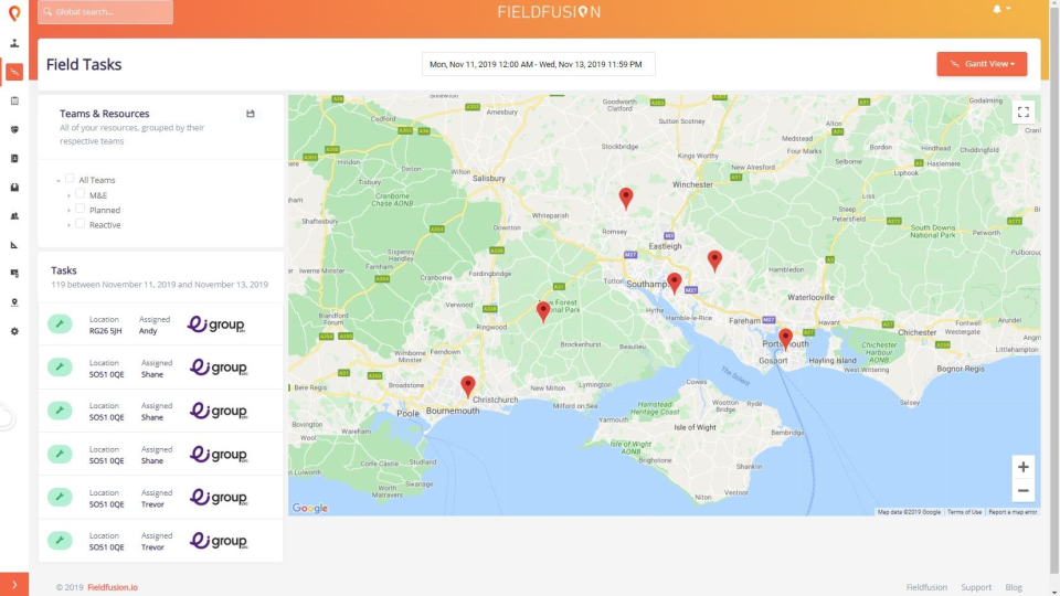 screenshot of FieldFusion