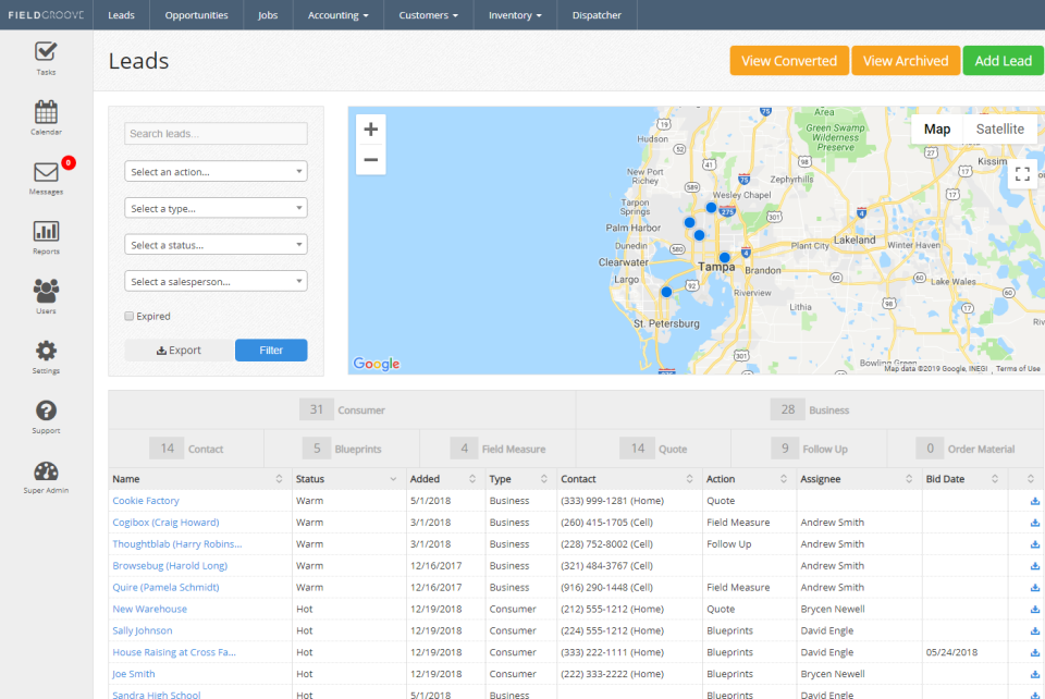 screenshot of FieldGroove