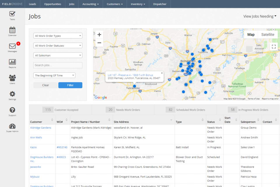 screenshot of FieldGroove