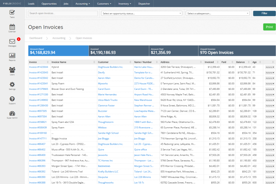 screenshot of FieldGroove